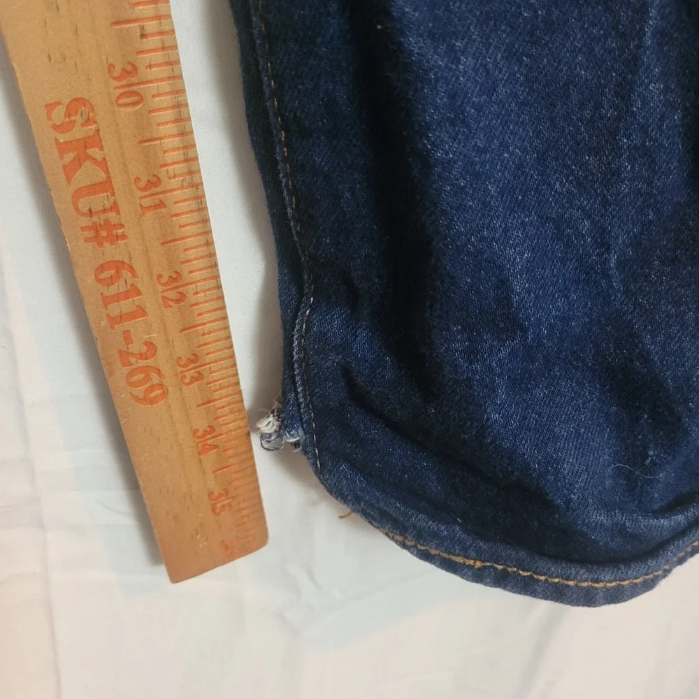 Levis 501 Original Fit Dark Wash Indigo Straight Leg Jeans Mens 36x40 Distressed